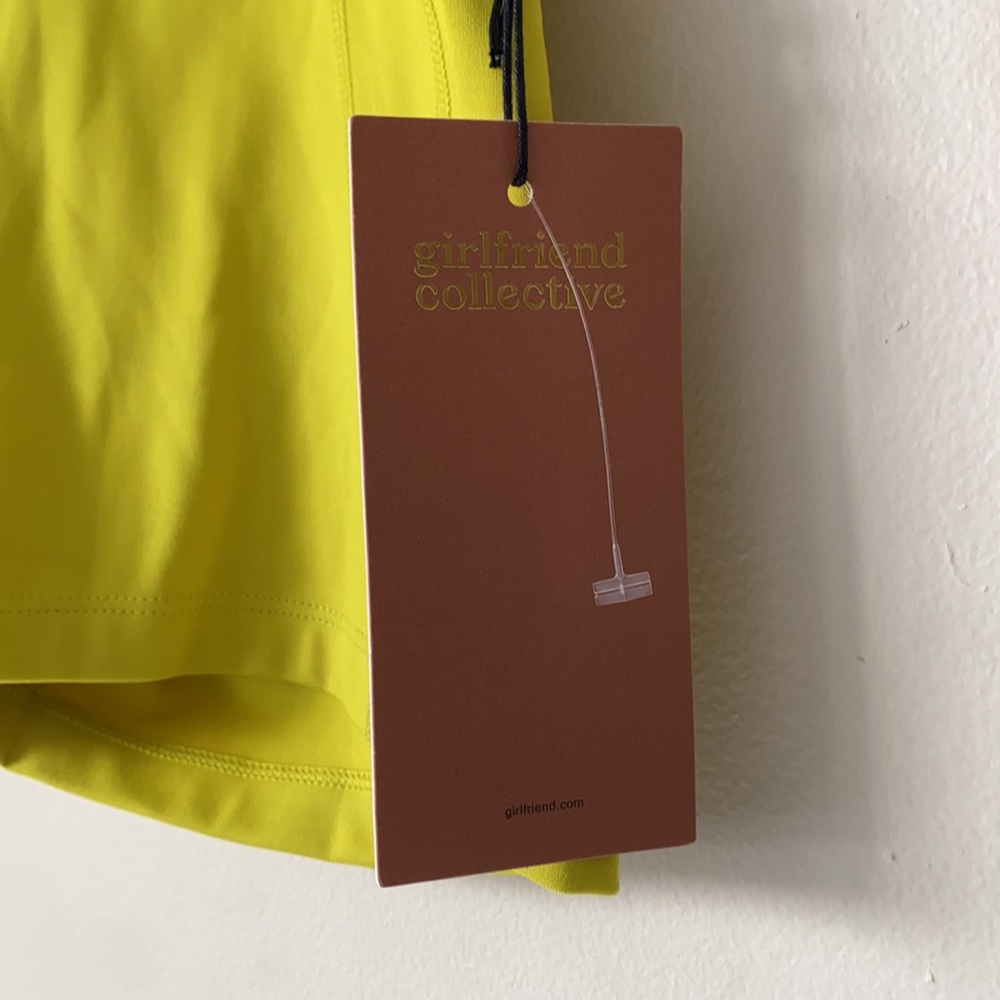sold  Girlfriend Collective chartreuse athletic workout shorts - Picture 2 of 6